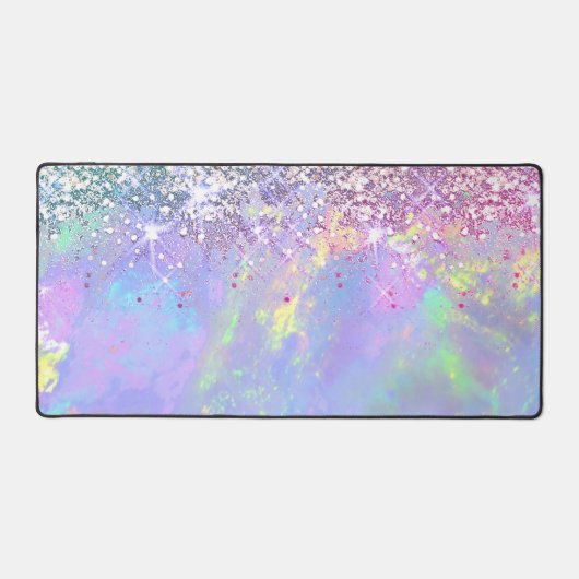 Faux glitter opaal visitekaartje bureaumat (Voorkant)