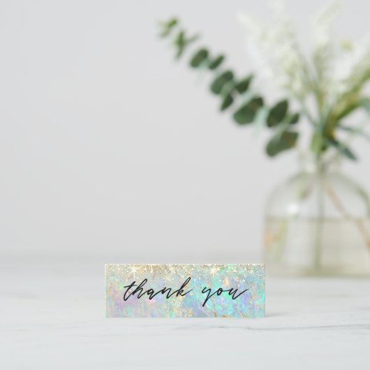 faux glitter opal background mini visitekaartje (Staand voorkant)