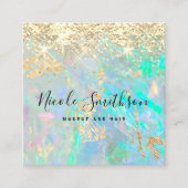 faux glitter opal background vierkante visitekaartje (Voorkant)