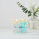 faux glitter opal background vierkante visitekaartje (Staand voorkant)