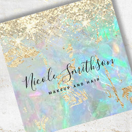 faux glitter opal background vierkante visitekaartje