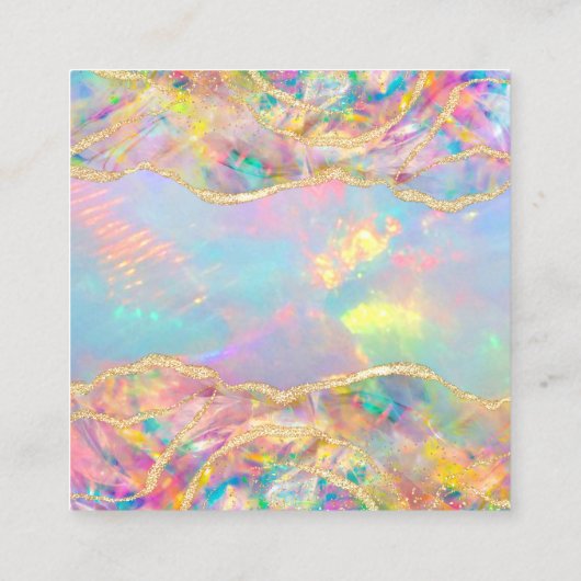 Faux Glitter Opal Bedankt Kortingskaart Vierkante Visitekaartje (Achterkant)