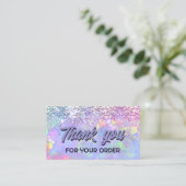 faux glitter opal dank u visitekaartje (Staand voorkant)