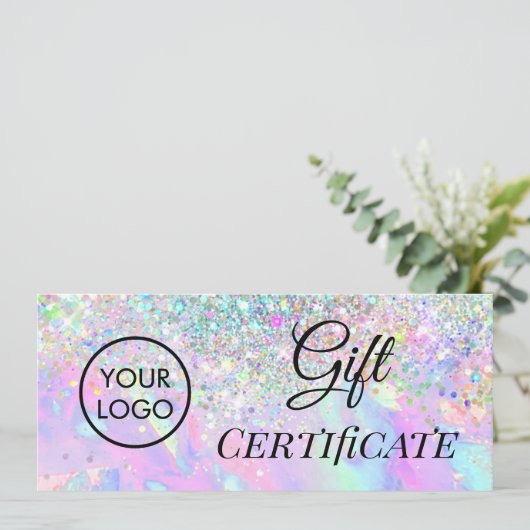 faux glitter opal logo gift (Staand voorkant)