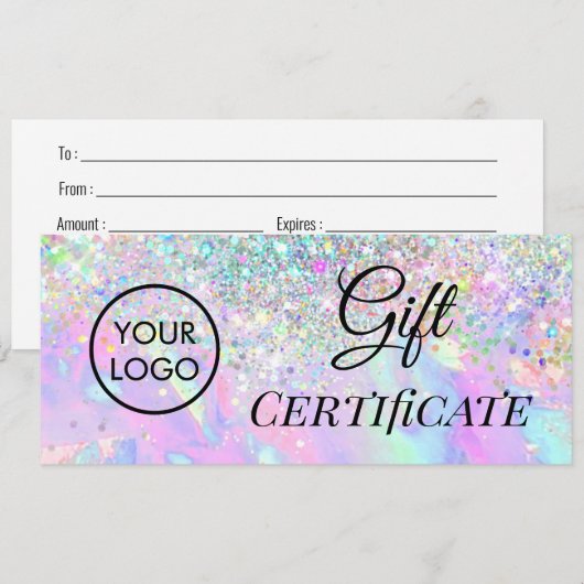 faux glitter opal logo gift (Voorkant / Achterkant)
