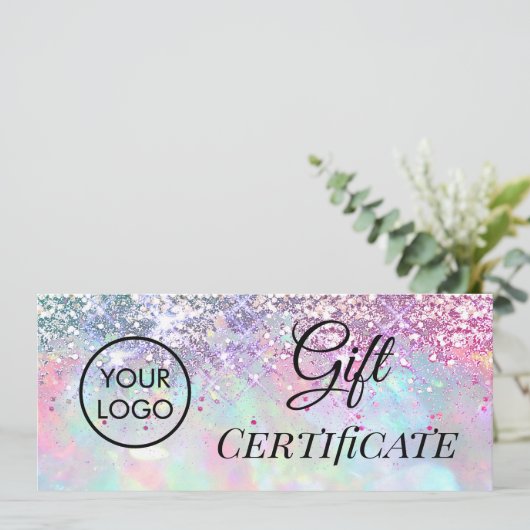 faux glitter opal logo gift (Staand voorkant)