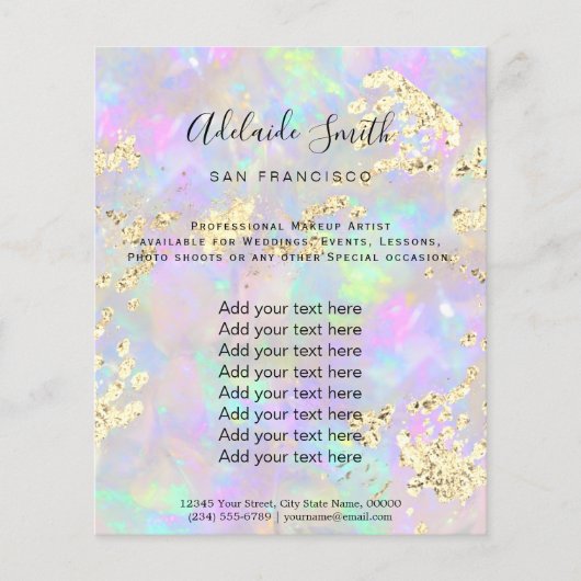 faux glitter opal mineral design flyer (Voorkant)