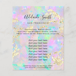 faux glitter opal mineral design flyer