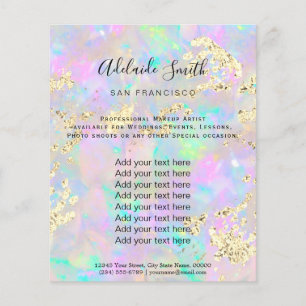 faux glitter opal mineral design flyer