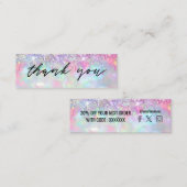 Faux glitter opal mini-visitekaartje mini visitekaartje (Voorkant / Achterkant)