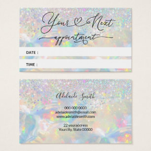 faux glitter opal Nomcard Visitekaartje