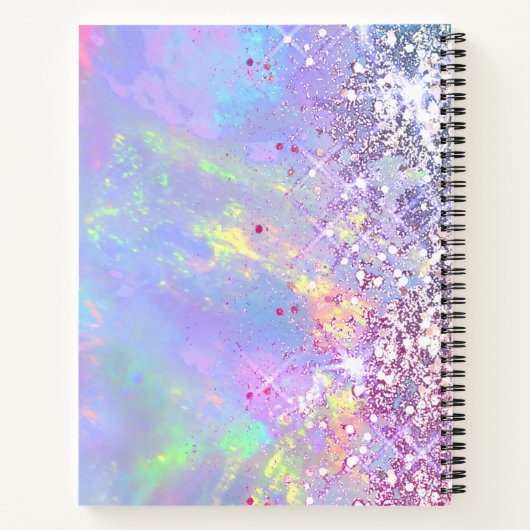 faux glitter opal notitieboek (Achterkant)