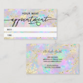 Faux Glitter Opal Textuur Afspraakkaart Visitekaartje (Voorkant / Achterkant)