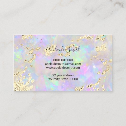 Faux Glitter Opal Textuur Afspraakkaart Visitekaartje (Achterkant)