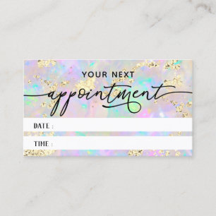 Faux Glitter Opal Textuur Afspraakkaart Visitekaartje