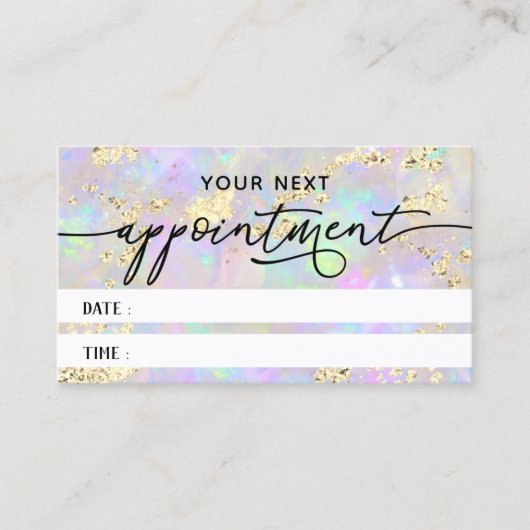 Faux Glitter Opal Textuur Afspraakkaart Visitekaartje (Voorkant)