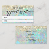Faux Glitter Opal Textuur Afspraakkaart Visitekaartje (Voorkant / Achterkant)