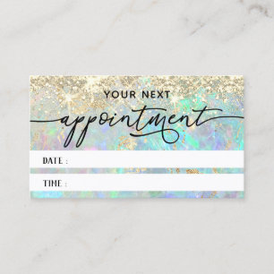Faux Glitter Opal Textuur Afspraakkaart Visitekaartje