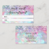 Faux Glitter Opal Textuur Afspraakkaart Visitekaartje (Voorkant / Achterkant)