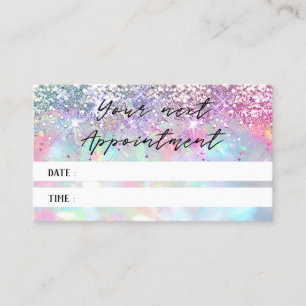 Faux Glitter Opal Textuur Afspraakkaart Visitekaartje