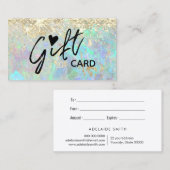 Faux Glitter Opal Textuur Cadeaubon Visitekaartje (Voorkant / Achterkant)