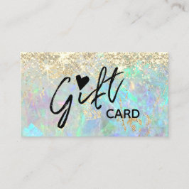 Faux Glitter Opal Textuur Cadeaubon Visitekaartje