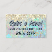 Faux glitter opal verwijzingskaart visitekaartje (Voorkant)