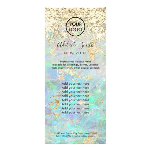 faux glitter optische rackkaart reclamekaart (Voorkant)