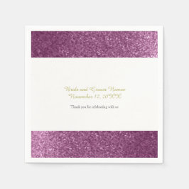 Faux Glitter Paars Wedding Servet