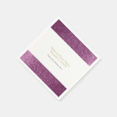 Faux Glitter Paars Wedding Servet (Hoek)