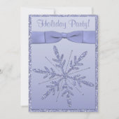 FAUX Glitter Paarse Snowflake Holiday Party nodigt Kaart (Voorkant)