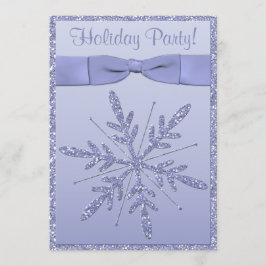 FAUX Glitter Paarse Snowflake Holiday Party nodigt Kaart