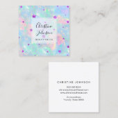 FAUX glitter paarse sterren Vierkante Visitekaartje (Voorkant / Achterkant)