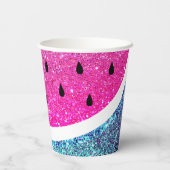 faux glitter paarse watermeloenen papieren bekers (Achterkant)