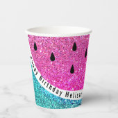 faux glitter paarse watermeloenen papieren bekers (Voorkant)