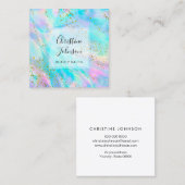 FAUX glitter pastel kleuren Vierkante Visitekaartje (Voorkant / Achterkant)