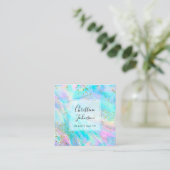 FAUX glitter pastel kleuren Vierkante Visitekaartje (Staand voorkant)