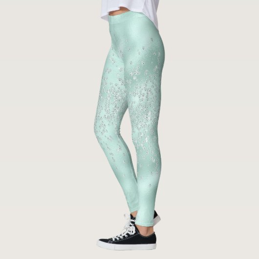 Faux Glitter Pastel Sparkle Elegant Shiny Chic Leggings (Links)