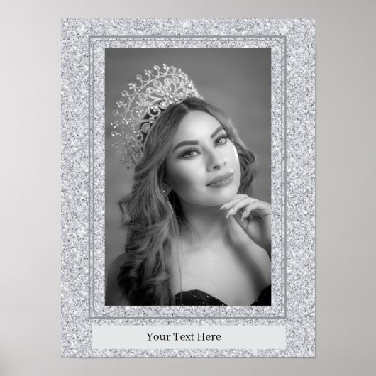 Faux Glitter Personal Portrait Poster (Voorkant)