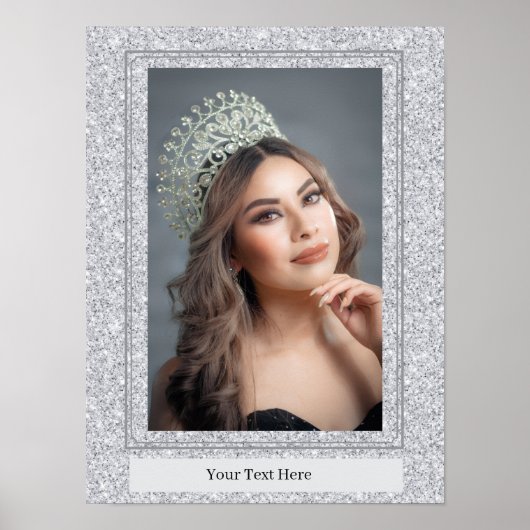 Faux Glitter Personal Portrait Poster (Voorkant)