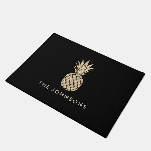 Faux Glitter Pineapple Doormat Deurmat (Schuin)