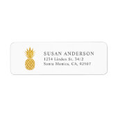 Faux Glitter Pineapple Return Address Label (Voorkant)