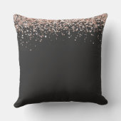 Faux Glitter Pink Black Bridal Shower Personalized Kussen (Achterkant)