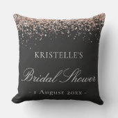 Faux Glitter Pink Black Bridal Shower Personalized Kussen (Voorkant)