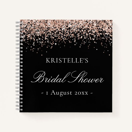 Faux Glitter Pink Black Vrijgezellenfeest Guest Bo Notitieboek (Voorkant)