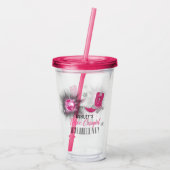 Faux Glitter Pink Cowgirl Bachelorette Acryl Drinkbeker (Achterkant)