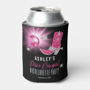 Faux Glitter Pink Cowgirl Bachelorette Blikjeskoeler