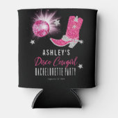 Faux Glitter Pink Cowgirl Bachelorette Blikjeskoeler (Voorkant)