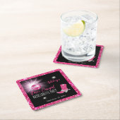 Faux Glitter Pink Cowgirl Bachelorette Kartonnen Onderzetters (Insitu)