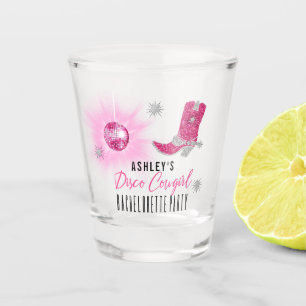 Faux Glitter Pink Cowgirl Bachelorette Shot Glas